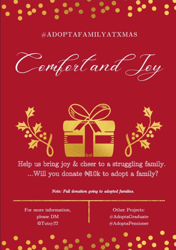 #AdoptAFamilyAtXmas #AdoptAFamilyAtXmas #AdoptAFamilyAtXmas #AdoptAFamilyAtXmas #AdoptAFamilyAtXmas                Cc <a href="/Tutsy22/">Adetutu Balogun, MBA</a>