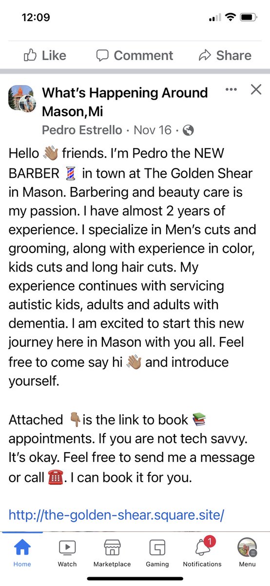 AbilitiesMason's tweet photo. Providing and specializing in hair cuts for students with Autism at The Golden Shear. Welcome to Mason! https://t.co/2a0NyP4qZb