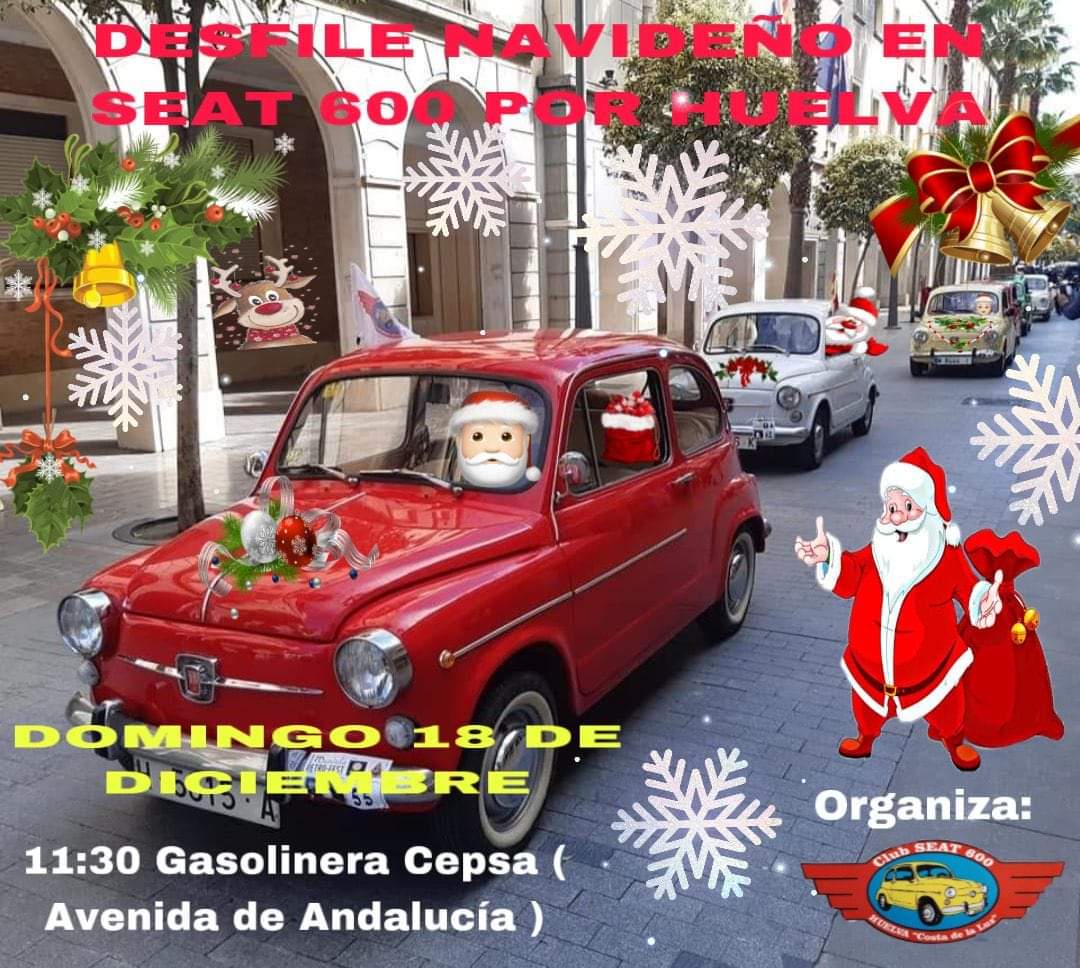 seat600eventos's tweet photo. Desfile navideño el #Seat600 por #Huelva, 18/12/2022.
#EventosSeat600 https://t.co/xGYOYw0CVX