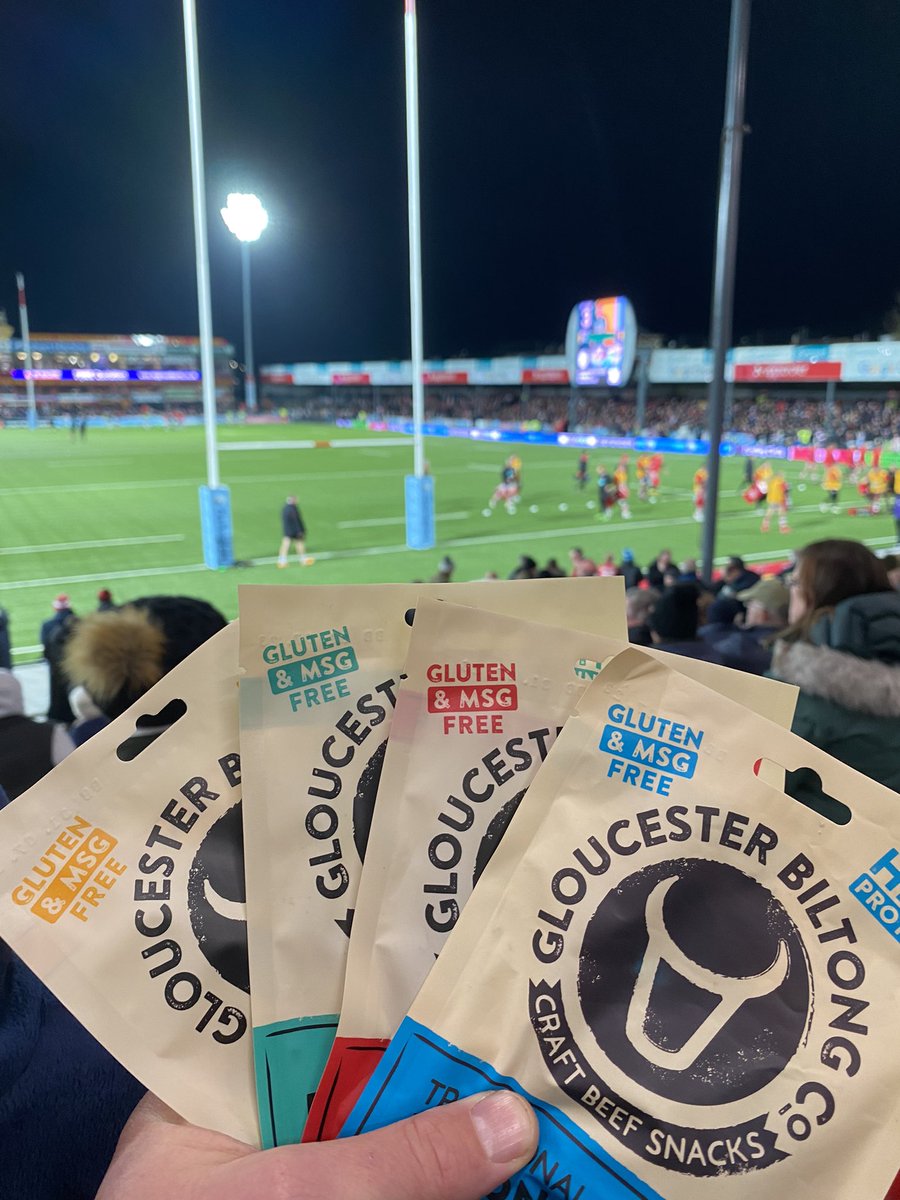 thinusdelport's tweet photo. GLAWSTER!!!! @GlosBiltong ready for tonight’s Premiership clash between @gloucesterrugby v @SaintsRugby https://t.co/7GJwNeuBDH