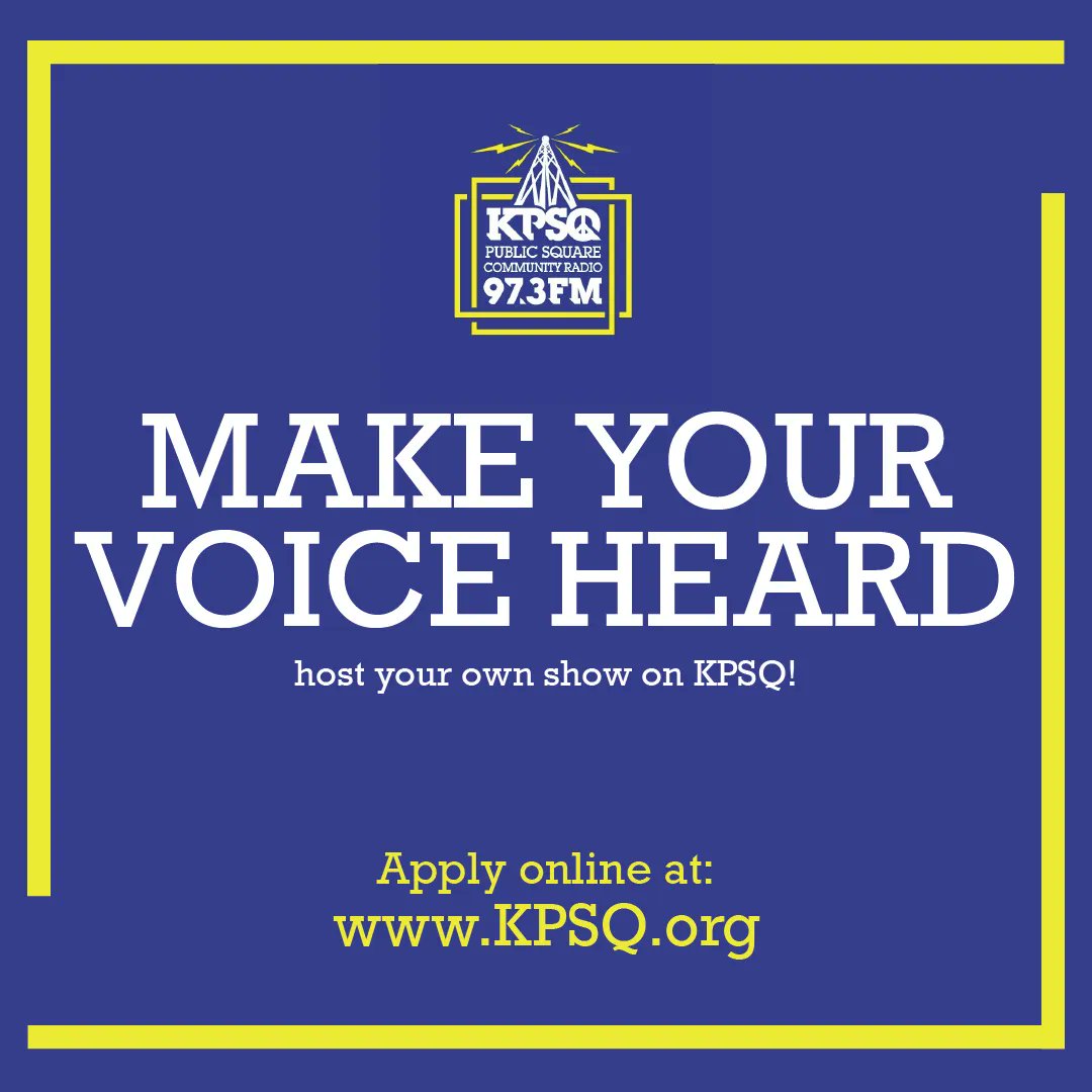 Ever wanted to host your OWN radio show? Well you can!

Applications are open for new hosts and show proposals. Located in Fayetteville, AR.

Studio training included. Help our community grow!

kpsq.org/host-a-show/