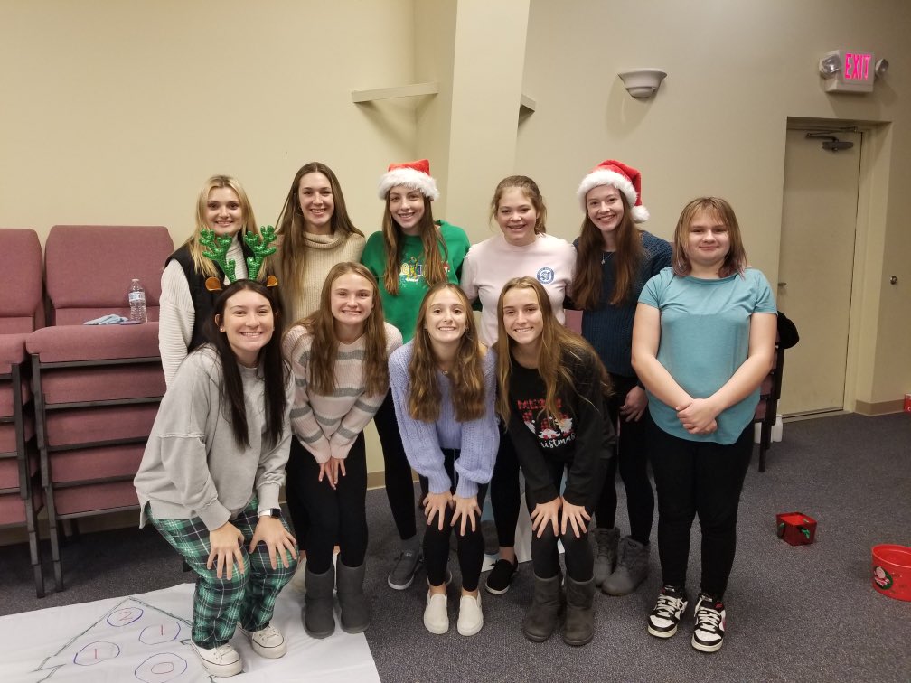 Girls volunteering at the Breakfast with Santa at New Life Bible Church for the Winnebago Pre-School.