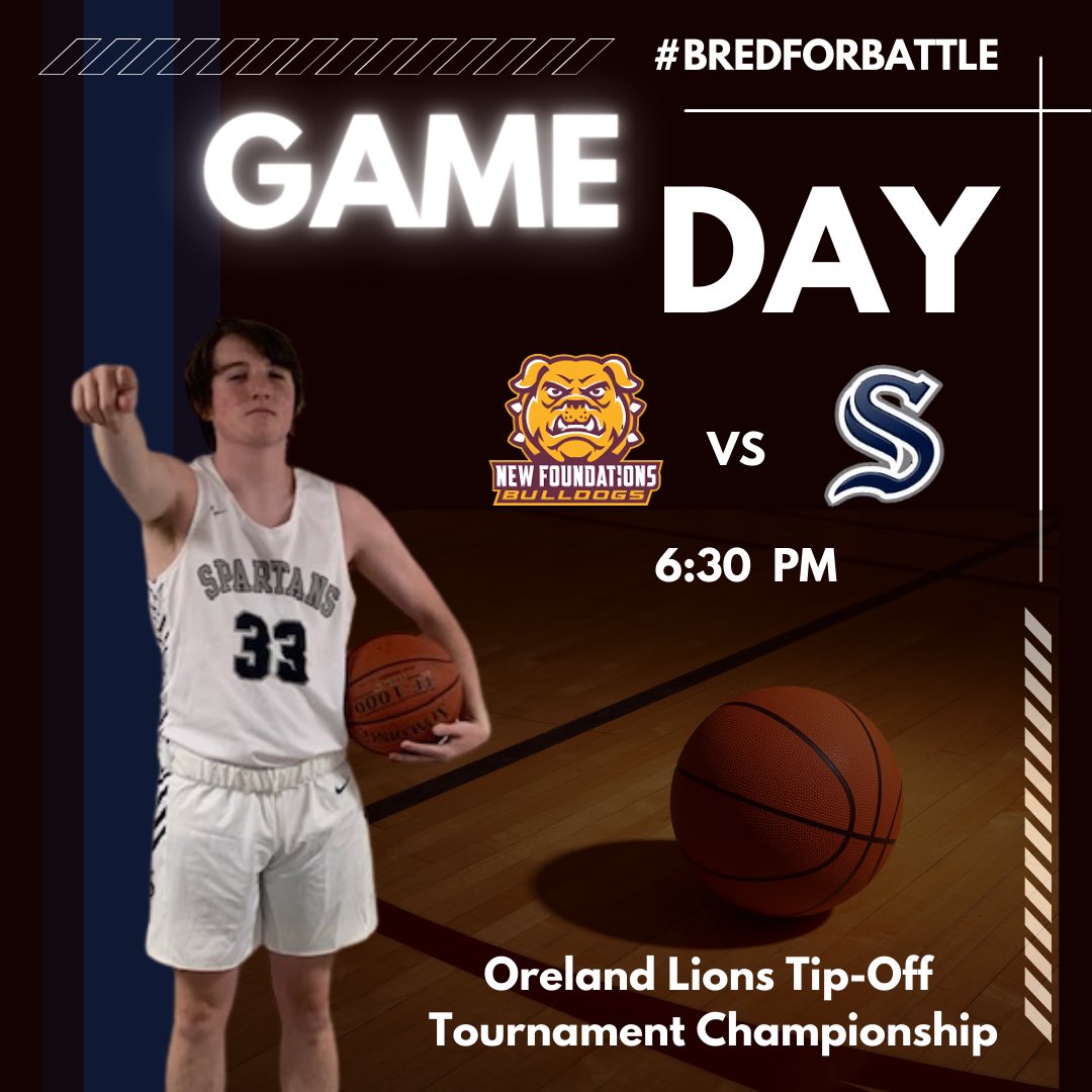 🚨 GAME DAY 🚨

It’s championship Saturday at the Oreland Lions Tip-Off Tournament as the Spartans take on New Foundations! Tip is set for 6:30pm at Springfield. #bredforbattle