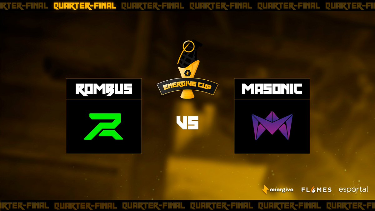 It's time for our last quarter-final! ⚡️

<a href="/RombusEsport/">Rombus Esport</a> 🆚 <a href="/MasonicGG/">MASONIC</a> 

🔴 twitch.tv/flamestv