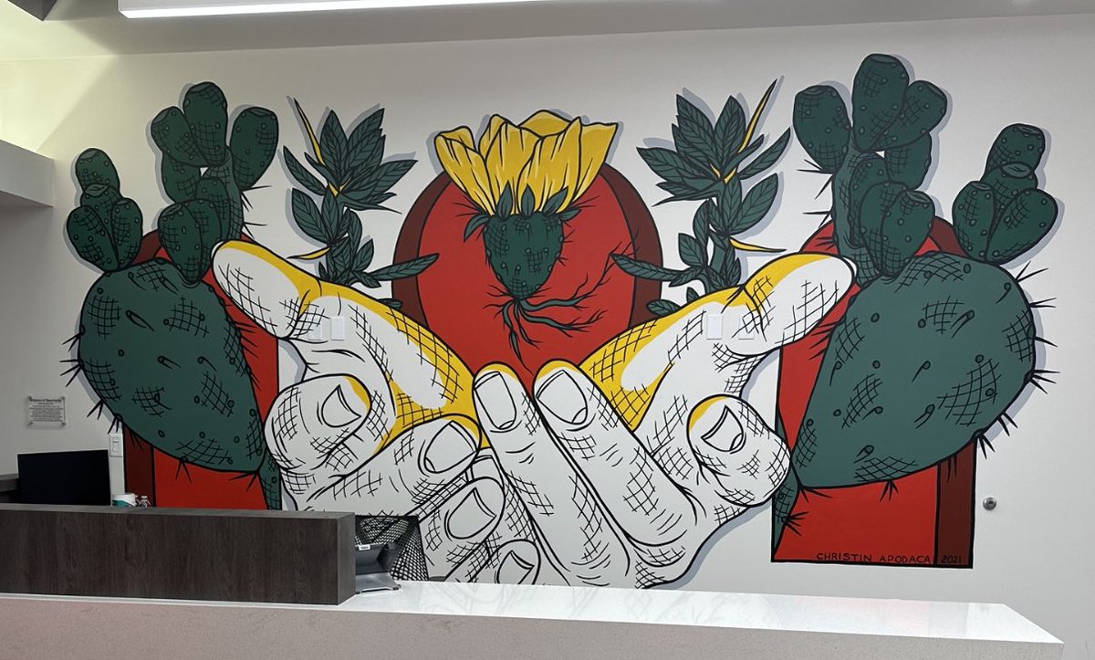 tuffffzzzx's tweet photo. Windows of Opportunity: Christian Apodaca -2021.  This piece plays with the idea of open doors, windows and spaces. This space shows the possibility of growth and progress. Resilience is in the form of novel. #elpaso #localprogress #prairieview #pvamu #liberation https://t.co/1Hi8tKU6bX