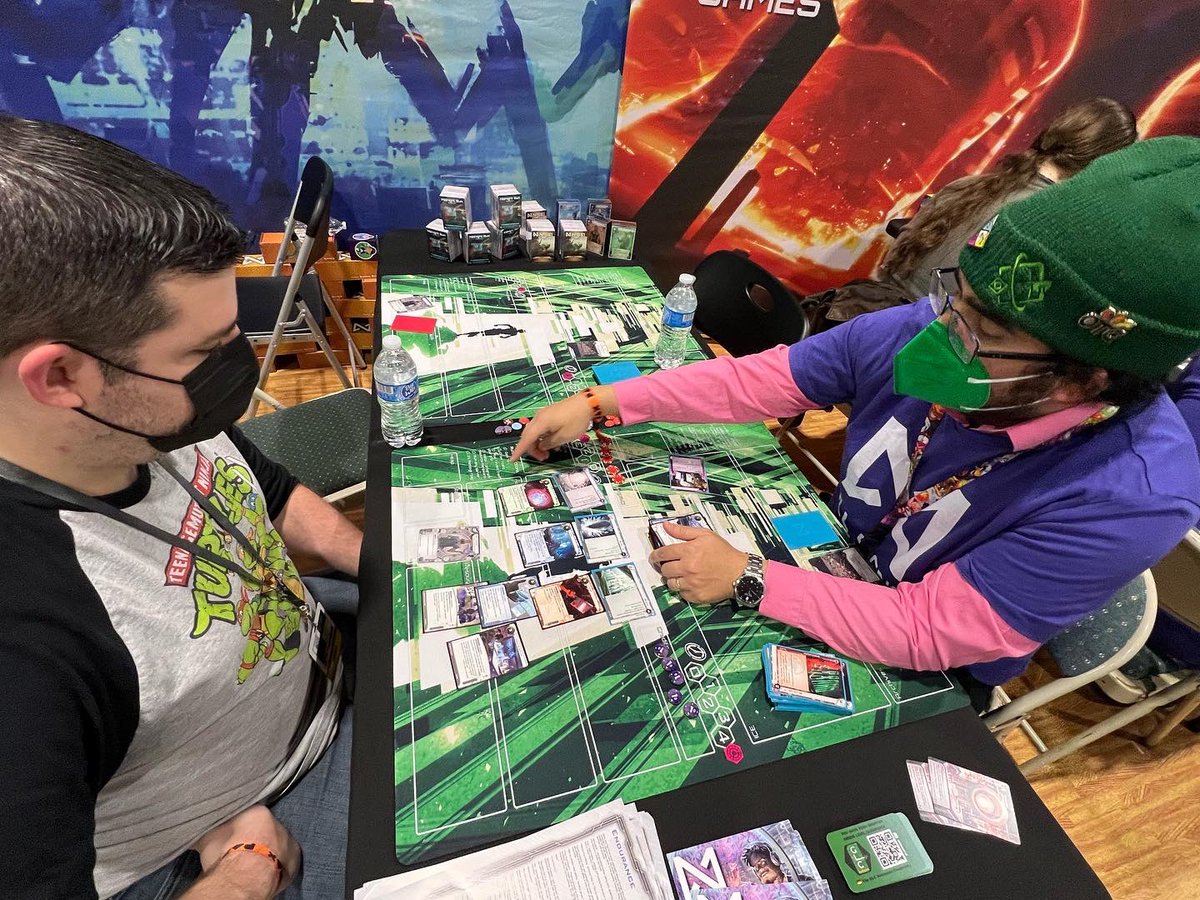 evaction's tweet photo. We set up programs &amp; execute hacks in @nullsignalgames NetRunner. We talked about the latest expansion Midnight Sun &amp; the community feed back at @officialpax_ #PaxUnplugged2022. If you got the l33t skills, play to win the East Coast title #nullsignalgames #netrunner #paxunplugged https://t.co/4oVAXQo2qP