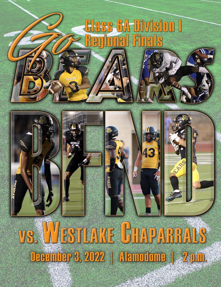 Countdown minus 2 hrs, 39 min. for <a href="/BFNDFball/">Brennan Football</a> vs. Westlake. @ Alamodome or stream @ youtu.be/kigQJ2trcjo via <a href="/BTVBears/">Brennan TV</a>. BFND!Also via school website. <a href="/NISDBrennan/">Brennan High School</a> <a href="/Bears_StuCo/">Brennan Student Council</a> <a href="/NISD_CTE/">NISD_CTE</a> <a href="/BHSambassadors_/">Brennan Ambassadors</a> <a href="/BrennanJROTC/">ThePhoenixofBrennan</a> <a href="/BrennanBand/">Brennan BMB</a> <a href="/brennan_cheer/">Brennan Cheer</a> <a href="/goldenstars_bhs/">goldenstars_bhs</a> <a href="/BoosterBrennan/">Brennan Athletic Booster</a>