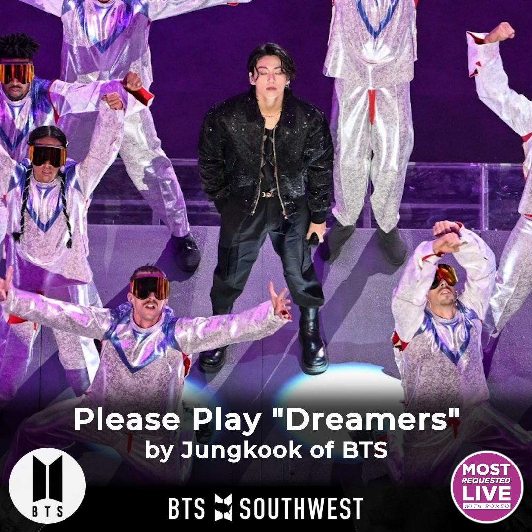 BTSxSouth_West's tweet photo. It’s obvious who we are… 
we are the dreamers who want to hear #DreamersbyJungkook of #BTS on #MostRequstedLive – please play it! 😘~❇️

@BTS_twt @MostRequestLive @BTSx50States #DreamersWithJK #Jungkook @OnAirRomeo https://t.co/Yi4lr8b6Xy