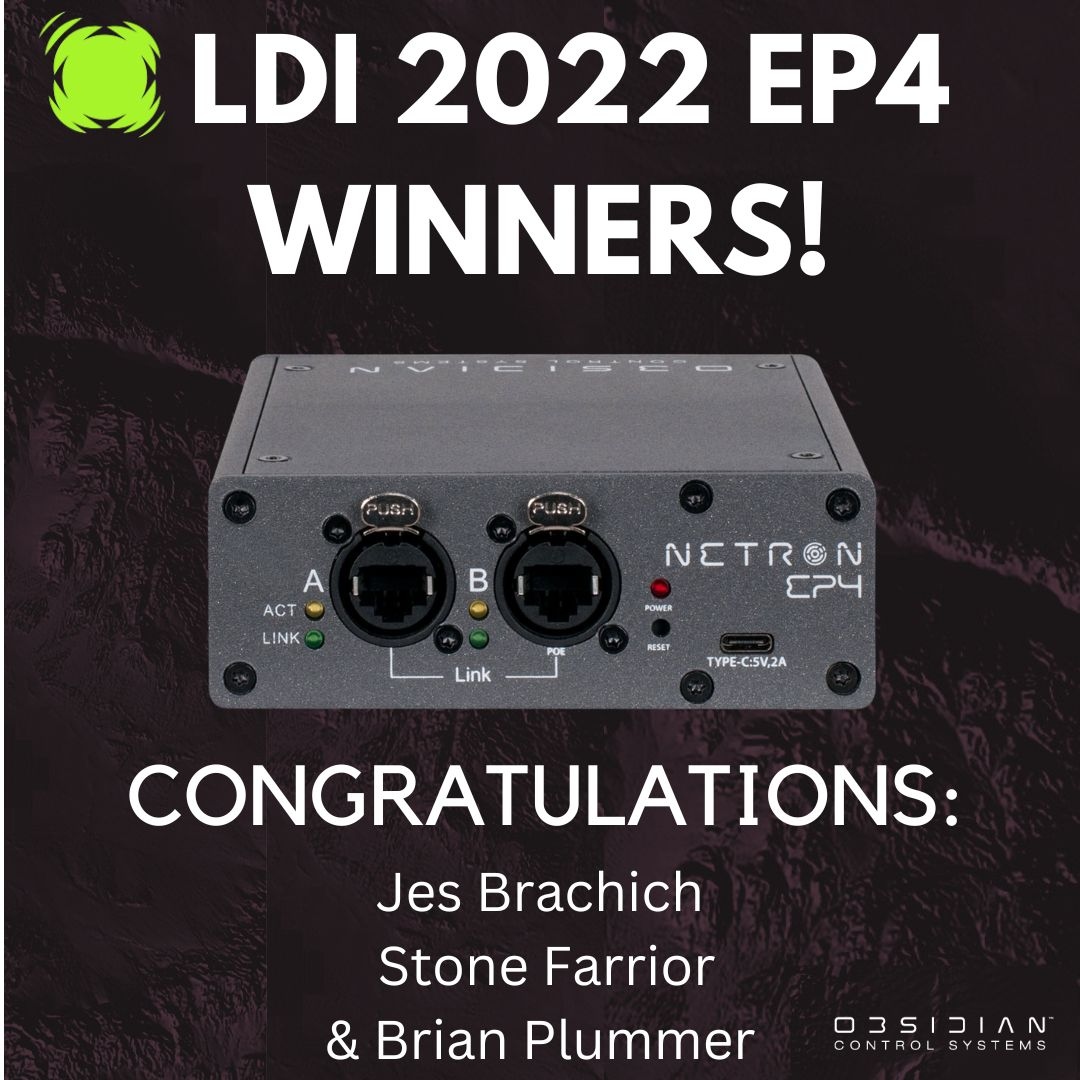 ControlObsidian's tweet photo. Congratulations! Thanks to everyone who came and visited our booth at LDI. We loved being able to meet you guys in person and cant wait for next year!โ
โ
#giveaway #obsidiancontrol #elationprofessional #netron https://t.co/8rGGi5ijOE