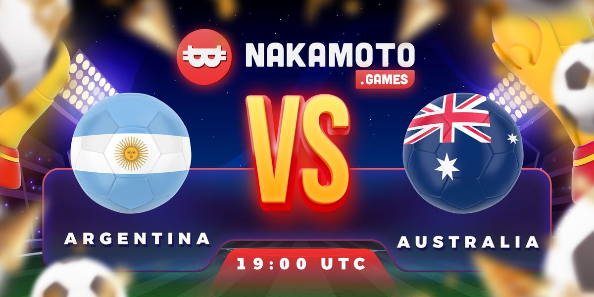Messi has never scored past the group stages of the #FIFAWorldCup!

Can he break a career-long curse today? ⚽️

🇦🇷 Argentina 🇦🇷   Vs   🇦🇺 Australia 🇦🇺  19:00 UTC

It's all business from here #NAKAFam!

$100 on the line!

No draws, so a guaranteed #winner from now on 💵 $NAKA #BTC