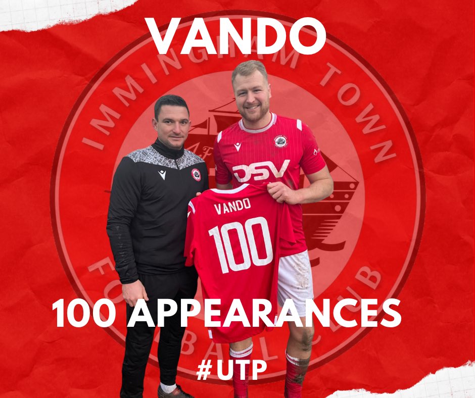 ImmTownfc's tweet photo. Today was a Special Day for Liam Vanderweele as he chalked up a century of appearances for The Pilgrims.

Vando has been a fantastic servant to the club since our rebirth

#UTP #Vando #100Appearances #Century https://t.co/rJw4jdXkSN