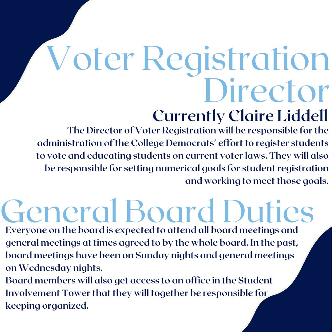 DemocratsAtIU's tweet photo. Contact any of the current board members if you have questions, and make sure to attend the meeting even if you aren't running to vote on our leadership for next year! 
And make sure you are planning to attend our winter fundraiser on TUESDAY! https://t.co/d74Q24B0ct