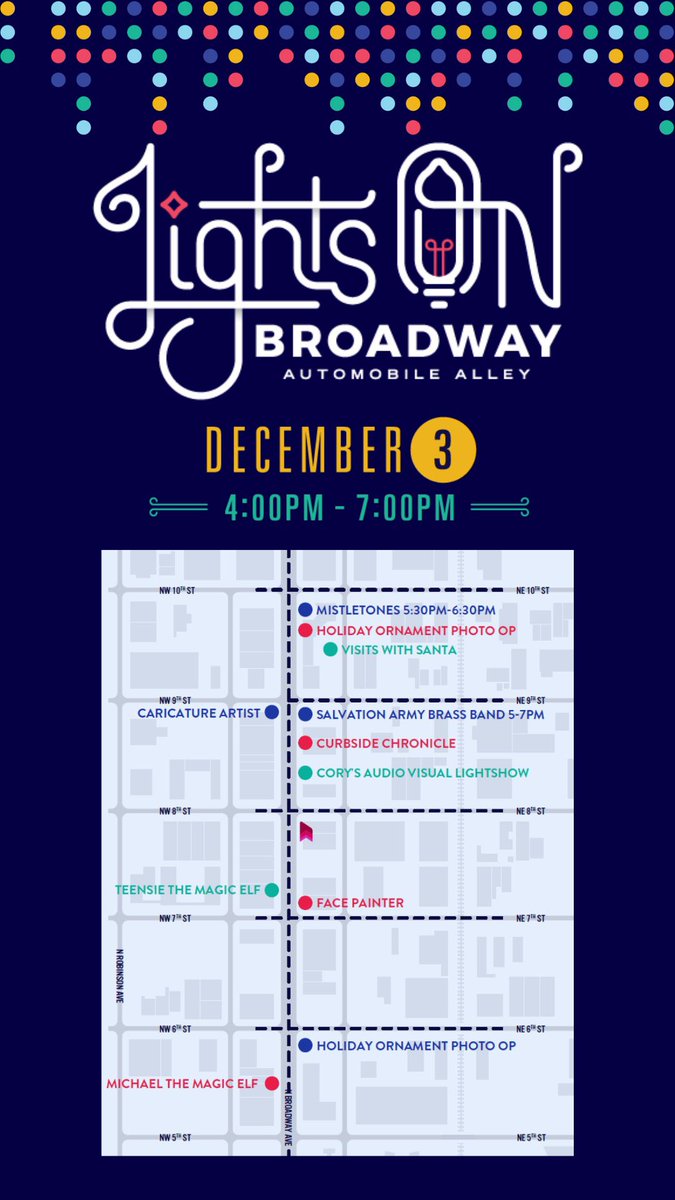 AutoAlleyOKC's tweet photo. Today is the day! Join us tonight in #AutoAlley for our first Lights On Broadway event! https://t.co/DQynCnpuZq