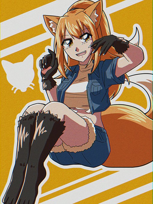 @Zy_samaArt OC Lippy, made her using some Star Ocean lore, there's a race of people call Fellpool who have pointy ears and cat tail, they have  sub species call Lesser-Fellpool who're still more animals, hairy parts, can take cat form. So I made a Lesser-Foxtail (Foxtail being Caleen's race) 