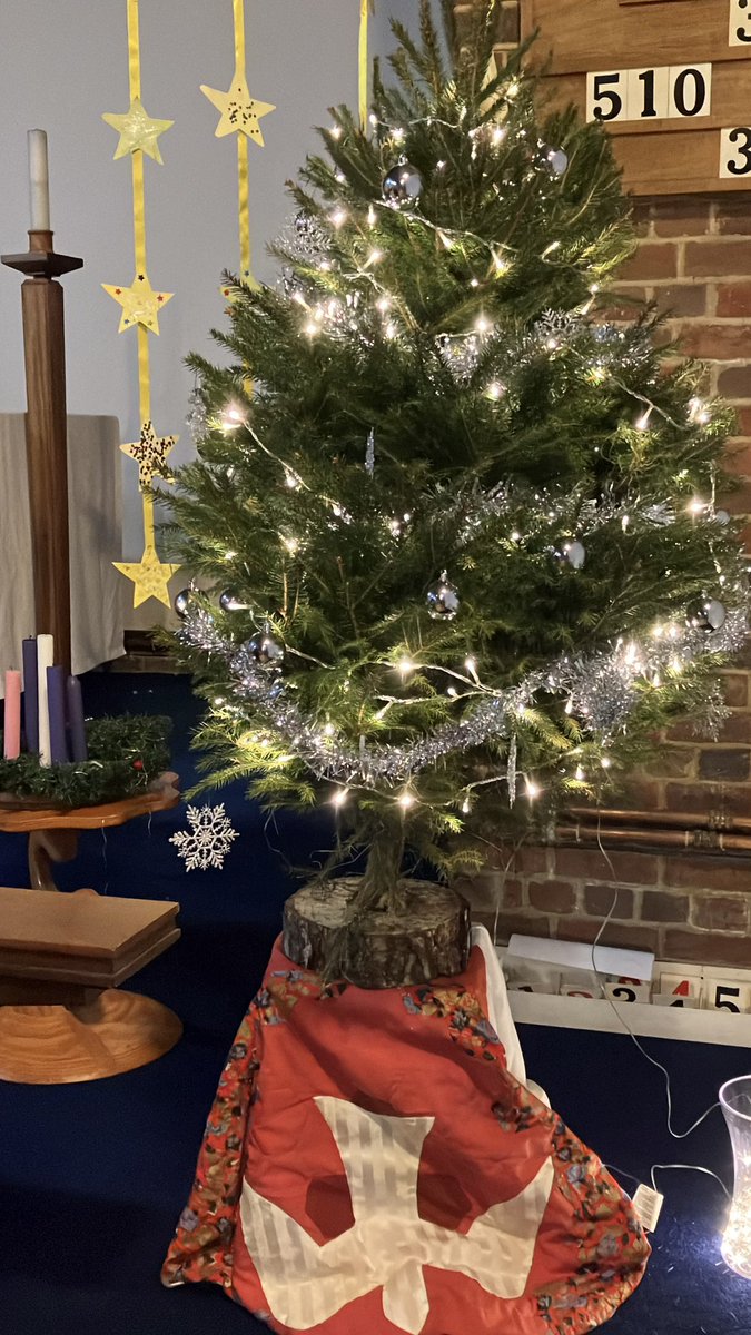 acnbchurch's tweet photo. The #ChristmasTree is up at All Saints Church #northbaddesley “it’s beginning to look a lot like Christmas” join us for @MessyChurchBRF tomorrow at 10.30am for lots of fun activities. https://t.co/1hcPnxvKKM