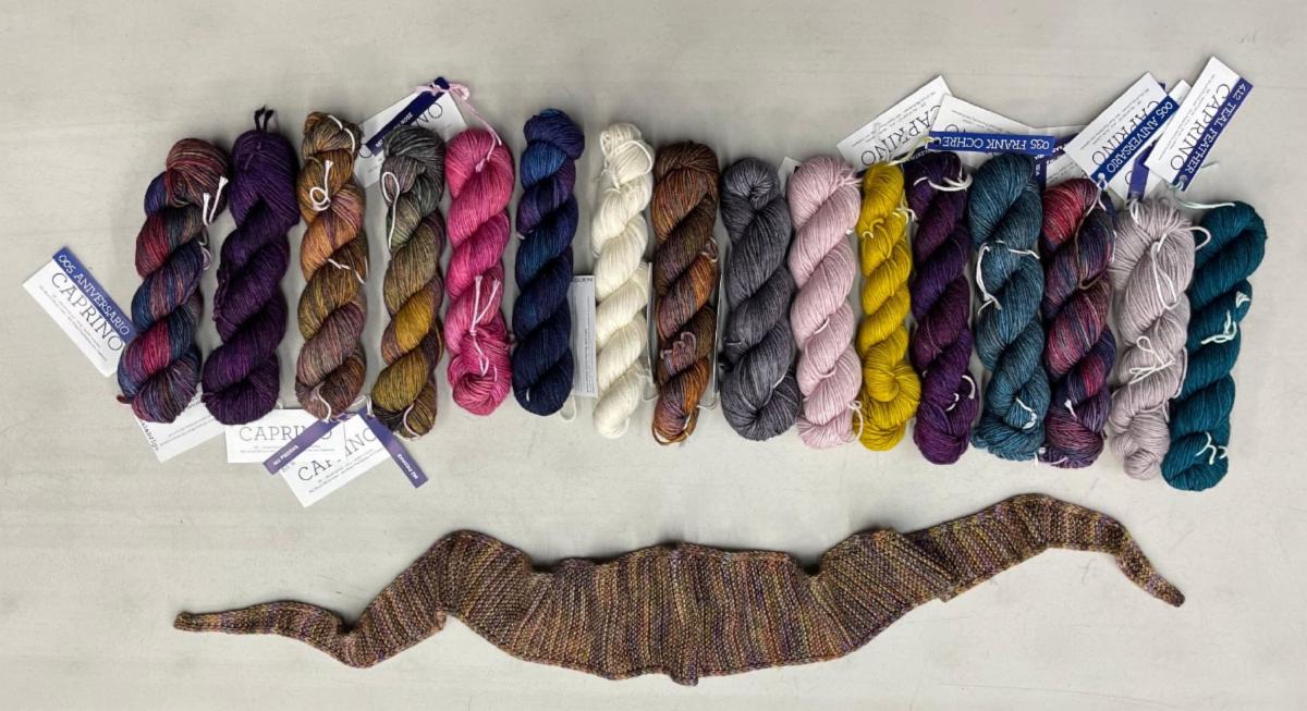 EmysYarns's tweet photo. More #HolidayGift Knitting Ideas: The #SophieScarf. This is "hot right now" on Ravelry and with one skein of #MalabrigoCaprino and US4 needles, you can knit this in just a few hours! Thanks to Claudia for being our beautiful model! #EmysYarns #Knitting #Yarn #Handmade #Yarn https://t.co/P8QU8sBlqd