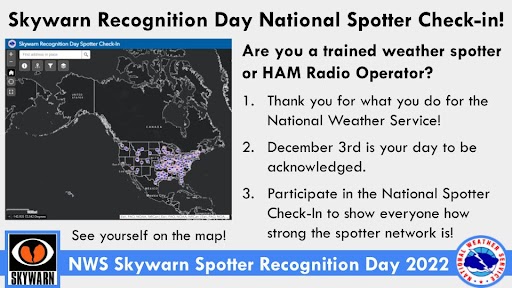 NWSBillings's tweet photo. Are you a trained spotter/HAM Radio Operator?
If so,
1) Thank you for helping the NWS!
2) #Skywarn22 is a day to acknowledge you!
3) Help us show the world the amazing spotter network we have by checking into the map found on this page:
https://t.co/QLz1A2l2hb https://t.co/7ipYAeWNeQ
