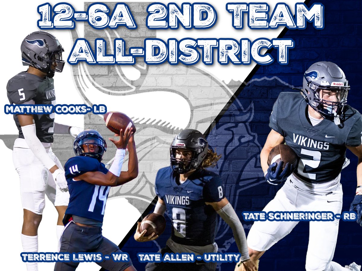 BHSVikingFB's tweet photo. 🚨2022 All-District 12-6A Selections🚨

Congratulations to all on a great season!

#BoardTheShip
#BlueCollar
#BuiltDifferent https://t.co/d4gfTJq4BK