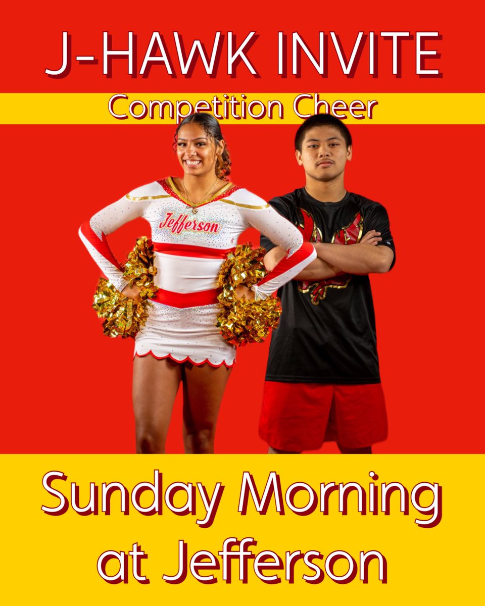 Tomorrow morning, come check out the J-Hawk Invite cheer competition!