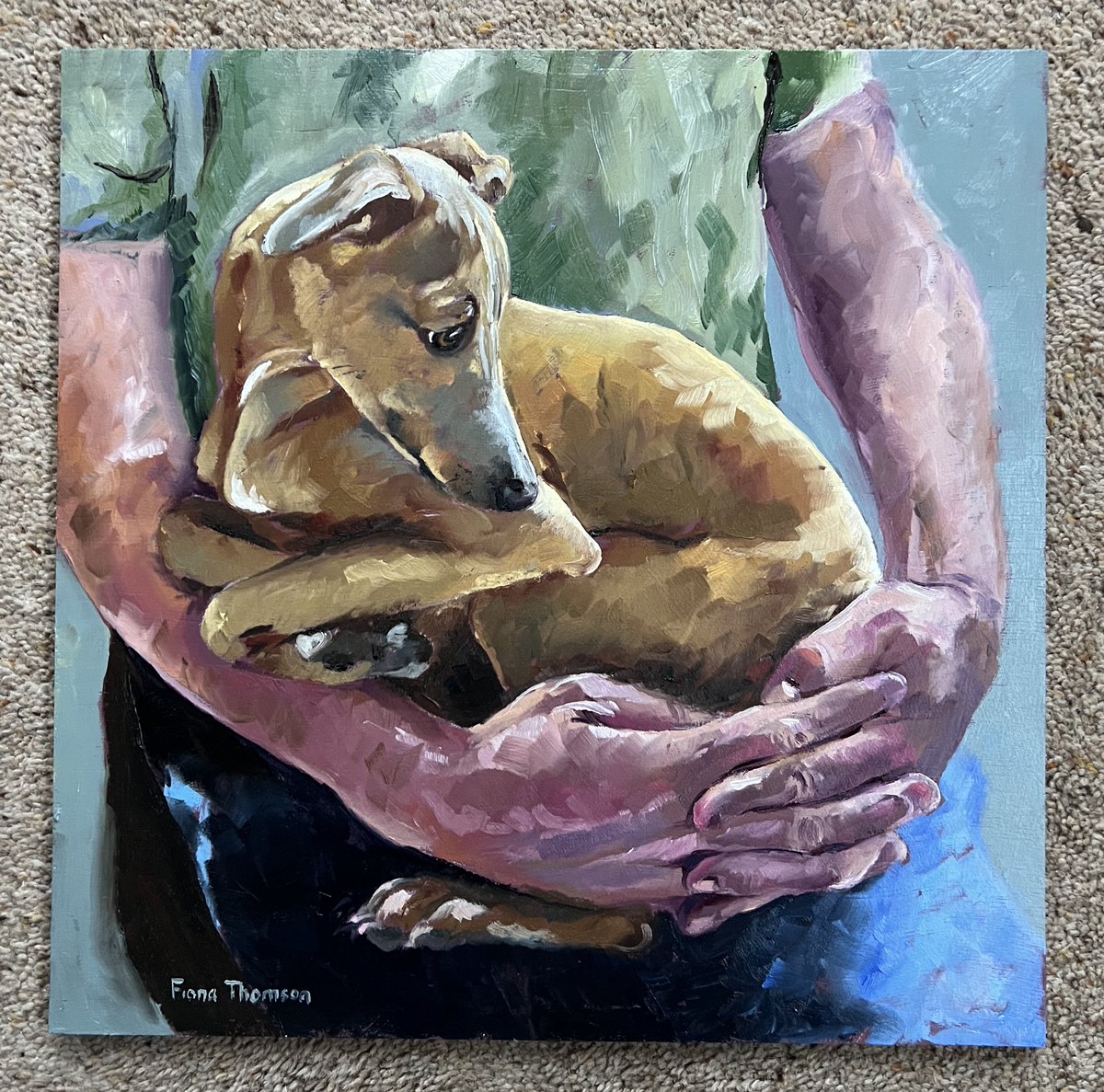 ‘The Cuddle, Fingal and Alastair ’, oil on ply panel, 305x305mm (12x12”)

#scottishpainter #oilpainting #oilpainter #dogpainting #dogpainter #italiangreyhound #italiangreyhoundsofinstagram #dogartist #dogportrait #sunlight #figurativeartist #figurativepainting #figurativepainter