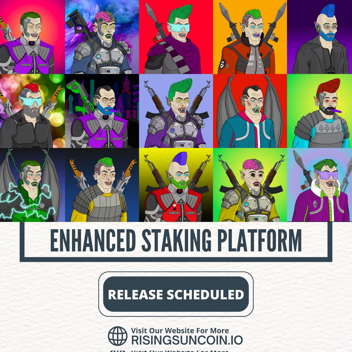 RisingSunCoin's tweet photo. After minting almost 90% of NFTs, we are nearing the release of the staking platform capable of generating huge passive income.

Discord : https://t.co/54cFe2QXKa

#NFTs #NFT #NFTCommunity #nftcollector #NFTGiveaway #NFTsales #btc #ETH #Crypto #ShadowDescendants https://t.co/G47cv29M0O