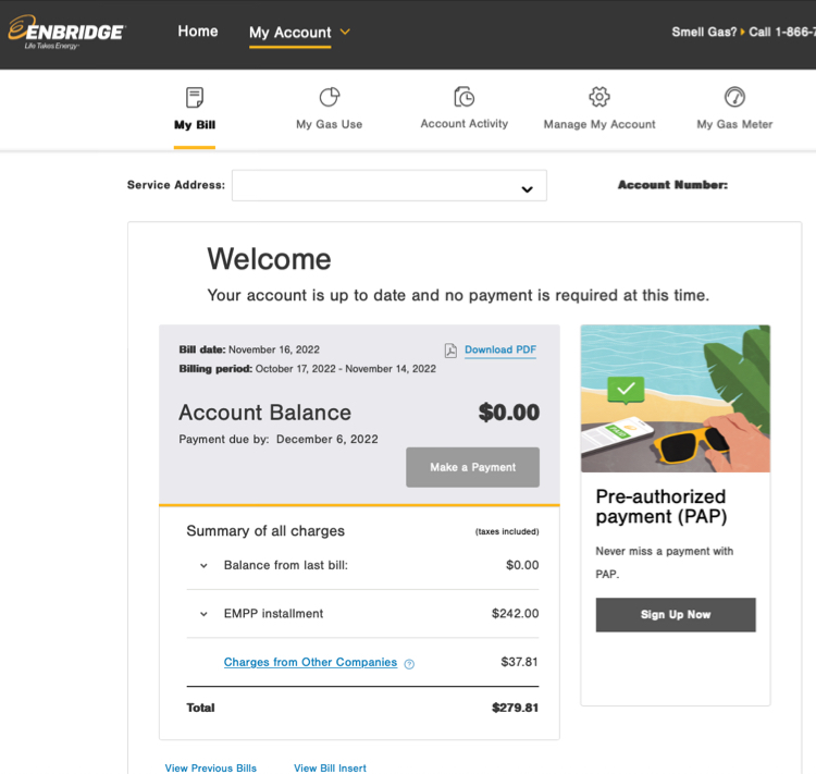 alanot42's tweet photo. @enbridgegas This design is very confusing for literally every person I have shown it to because, by convention, the number bottom-right is the total I owe. That is a VERY strong convention that your web page breaks. Please employ user testing, UI and HCI experts, to fix. Thanks https://t.co/TfwW3WiShH