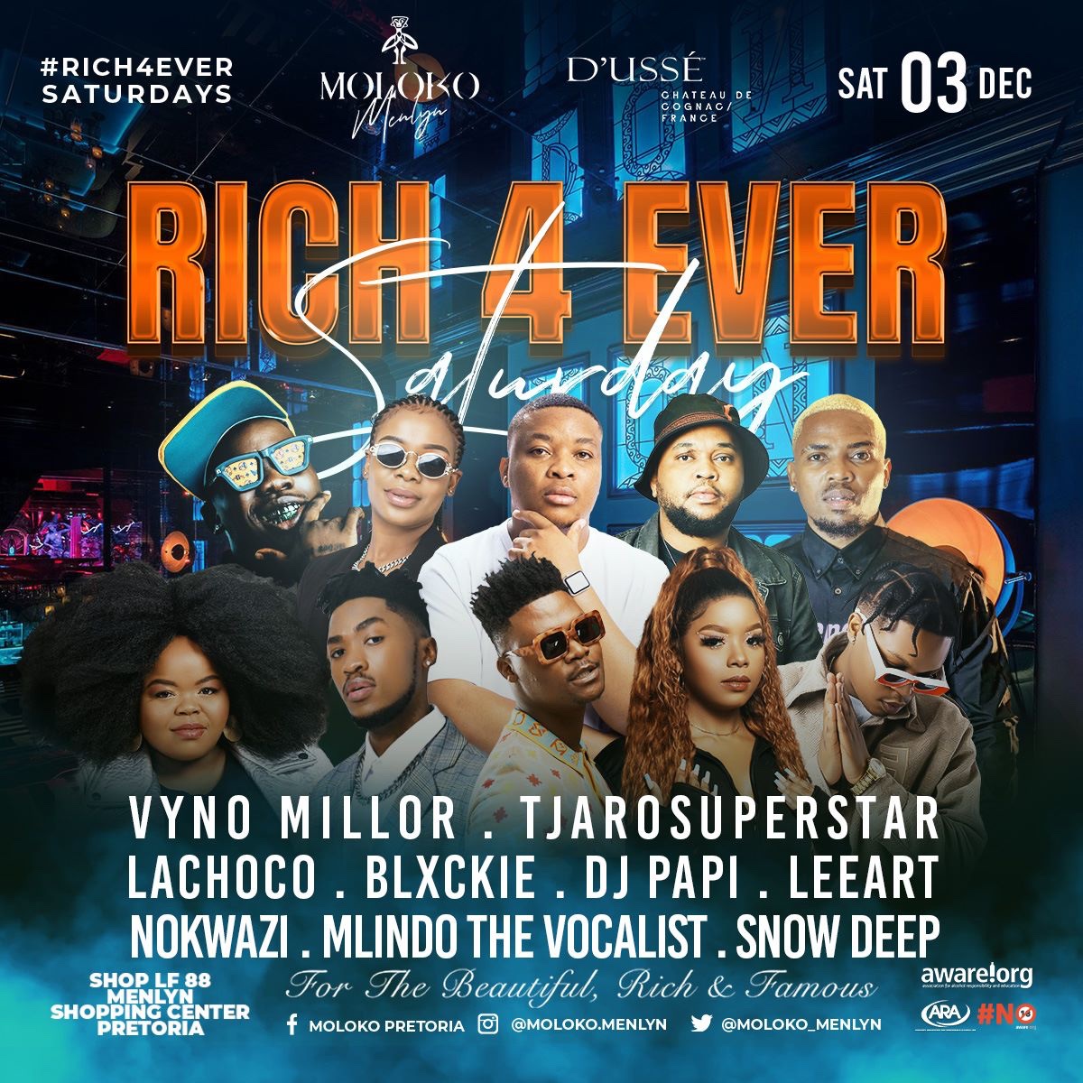 The show goes on tonight <a href="/Moloko_Menlyn/">Moloko Menlyn</a> .Rich forever Saturdays never disappoints 🫠

Dress up, look clean &amp; come experience an unforgettable night 

23 :00 doors open