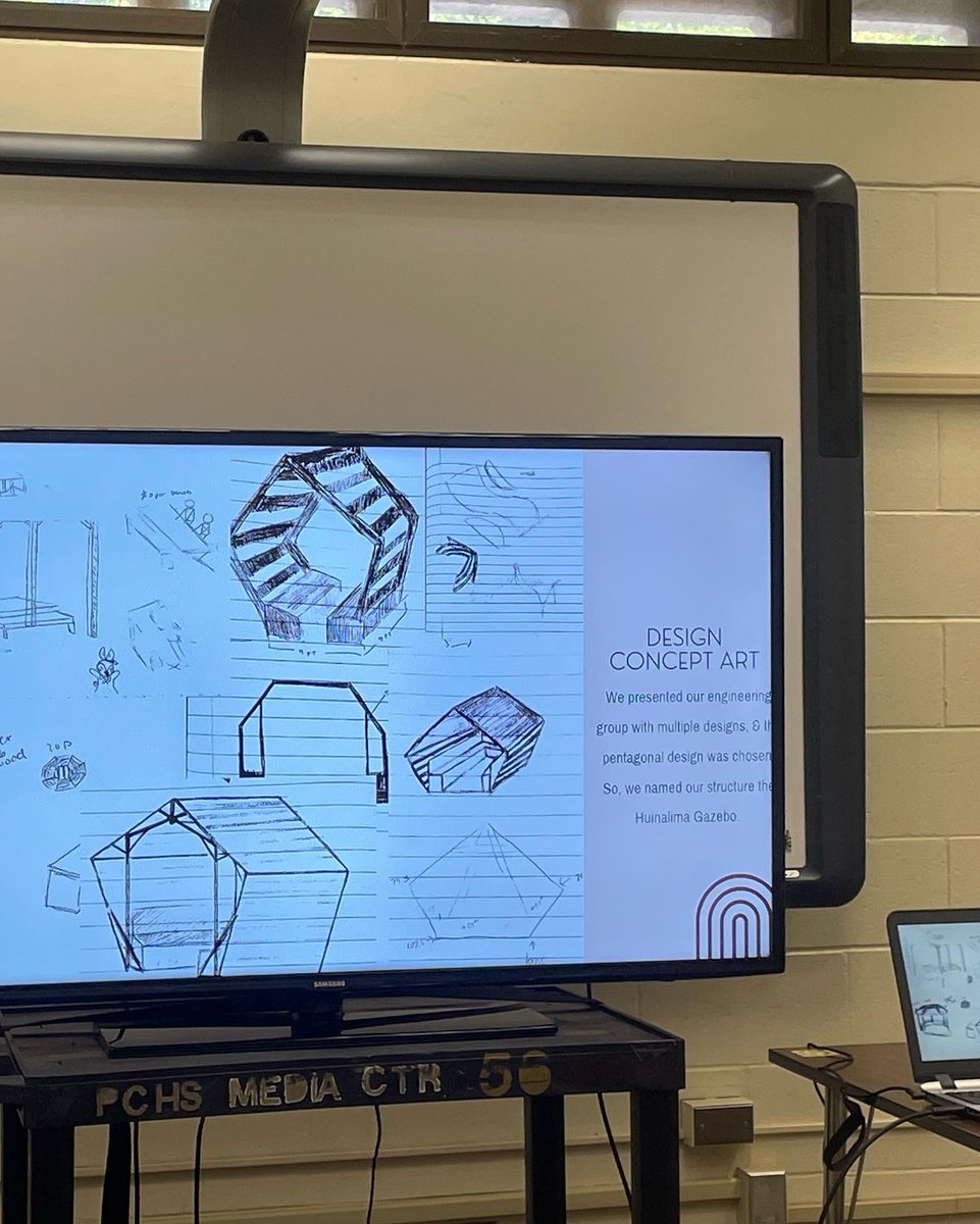 PCHS_Tech_Aca's tweet photo. WBL in action, as our Engineering and Architecture Ss collaborated to conceptualize and create an outdoor learning space for one of our teachers!  Even better, our Construction Ss will be building it! Can’t wait! @PearlCityHS @jaysun36 @CareerAcadsNCAC https://t.co/fGZ6YkW6Qe