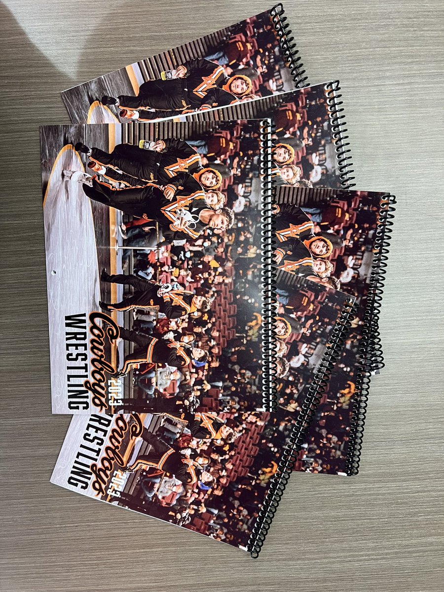 OKStateMatMaids's tweet photo. We will be selling Oklahoma State Wrestling 2023 calendars at the dual tomorrow! If you’re interested, then find a Matmaid before the dual starts! https://t.co/ZralSn5QK2