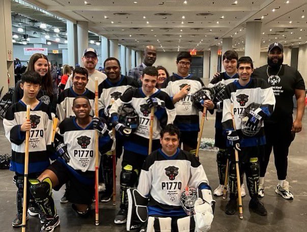 P177Qpanthers's tweet photo. Our P177Q Panthers Hockey Team with Superintendent Ketler Louissaint &amp; Principal Duffy ready to compete at the Javits Center for @specialolympics Winter Classic!!! 

GO PANTHERS!!! 🐾🏒🥅

#specialolympics 
#gopanthers🐾 
#district75 https://t.co/H3cWDcg67F