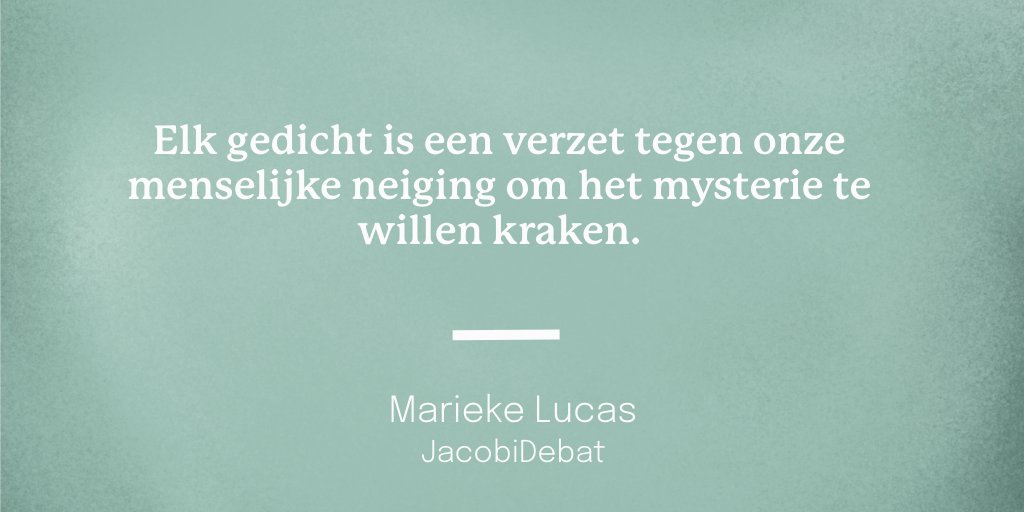 DeViaJacobi's tweet photo. Elk gedicht is een verzet tegen onze menselijke neiging om het mysterie te willen kraken.
Marieke Lucas Rijneveld
Jacobidebat
31 maart 2022
#kwetsbaarheid #troost #God #ViaDebat #gesprekken https://t.co/24jIfrddtg