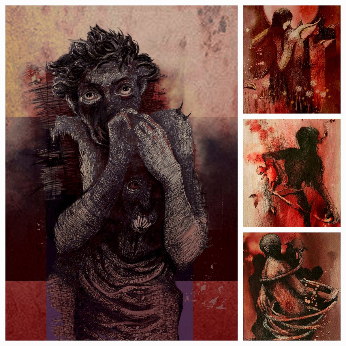 "Duality of human nature"
🖤🤍
It is my dark collection on <a href="/opensea/">OpenSea</a>
We all had hard times in our lives. This collection of my work shows my difficult days.
Choosing between good and bad!

Link:👇
opensea.io/collection/dua…