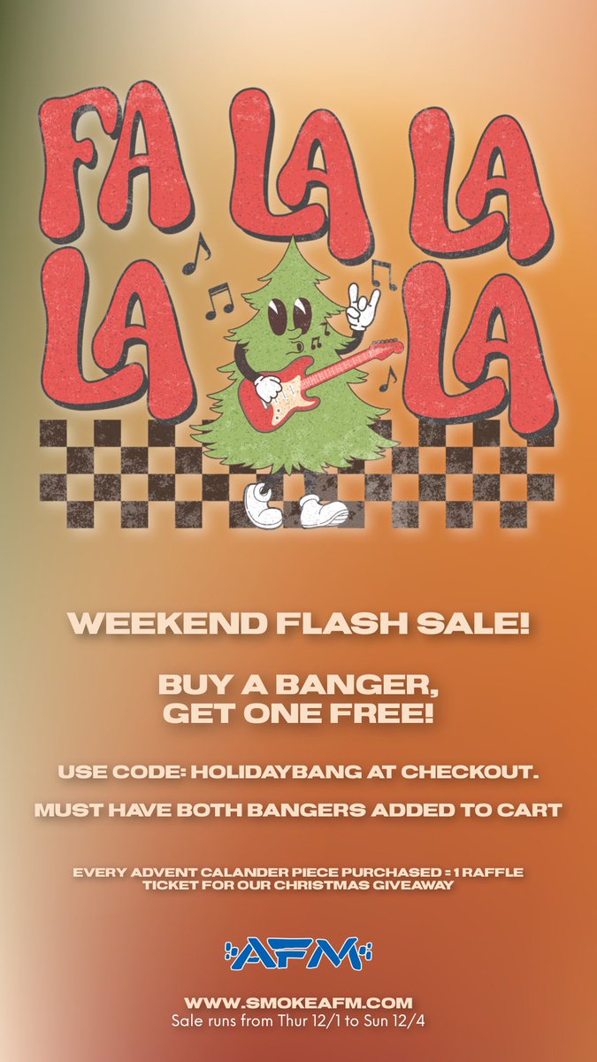 Buy 1 banger get 1 free all weekend long! smokeafm.com