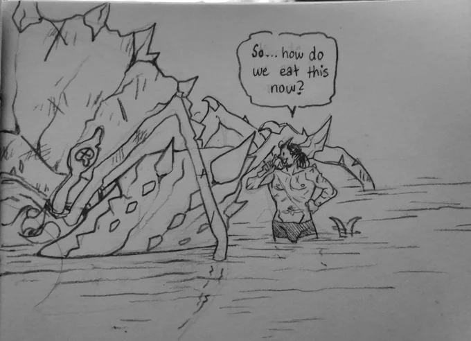 we got attacked by a giant crab but varis saw a opportunity for a tasty dinner #dnd 