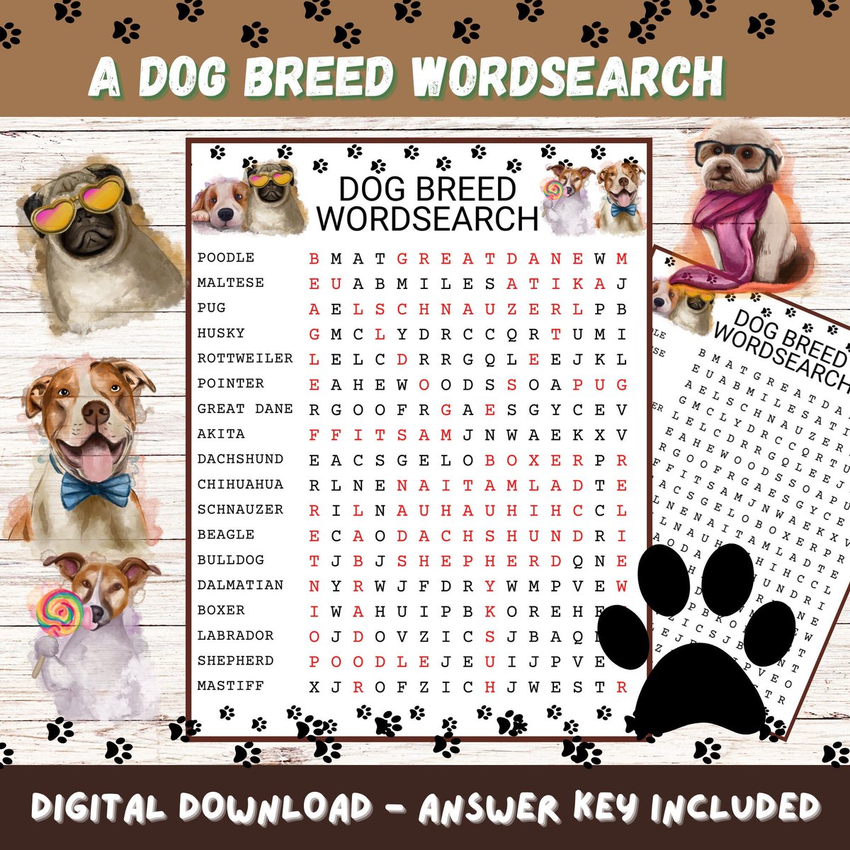 basichomediy's tweet photo. Excited to share the latest addition to my #etsy shop: Dog Breed Wordsearch Printable with Answers, Fun Game, Dog Game, Wordsearch Activity https://t.co/odajQE0IuK #fungame #printablegame #wordsearchgame #dogwordsearch #dogbreedwordsearch #dogloversgame #dogbreed #answ https://t.co/MFB9UdTJRR