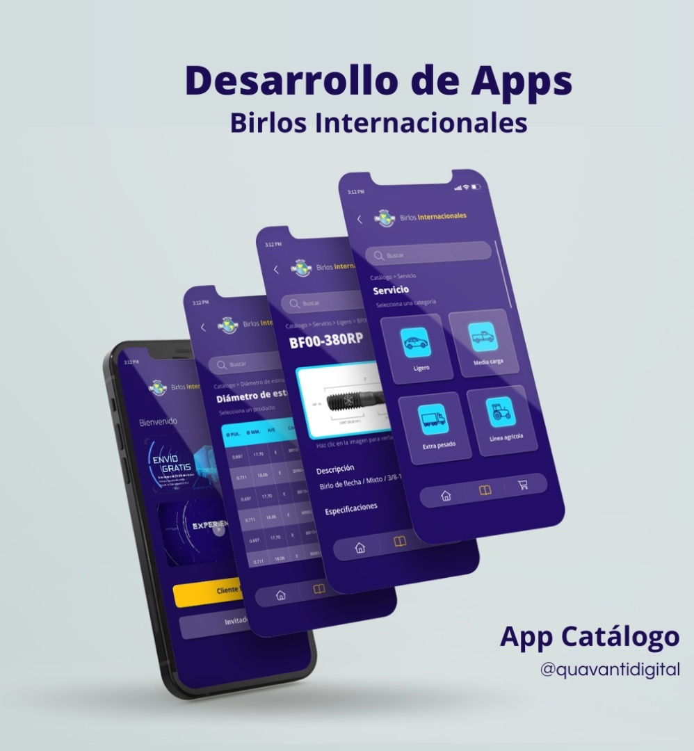 quavanti's tweet photo. Desarrollo de App para Birlos Internacionales. Muchas gracias por su confianza.😃 ¡Lo mejor en calidad de birlos, consulta el catálogo completo! . . . #Desarrollodeapps #apps #software #aplicación #innovación https://t.co/7yfWIHIy0v