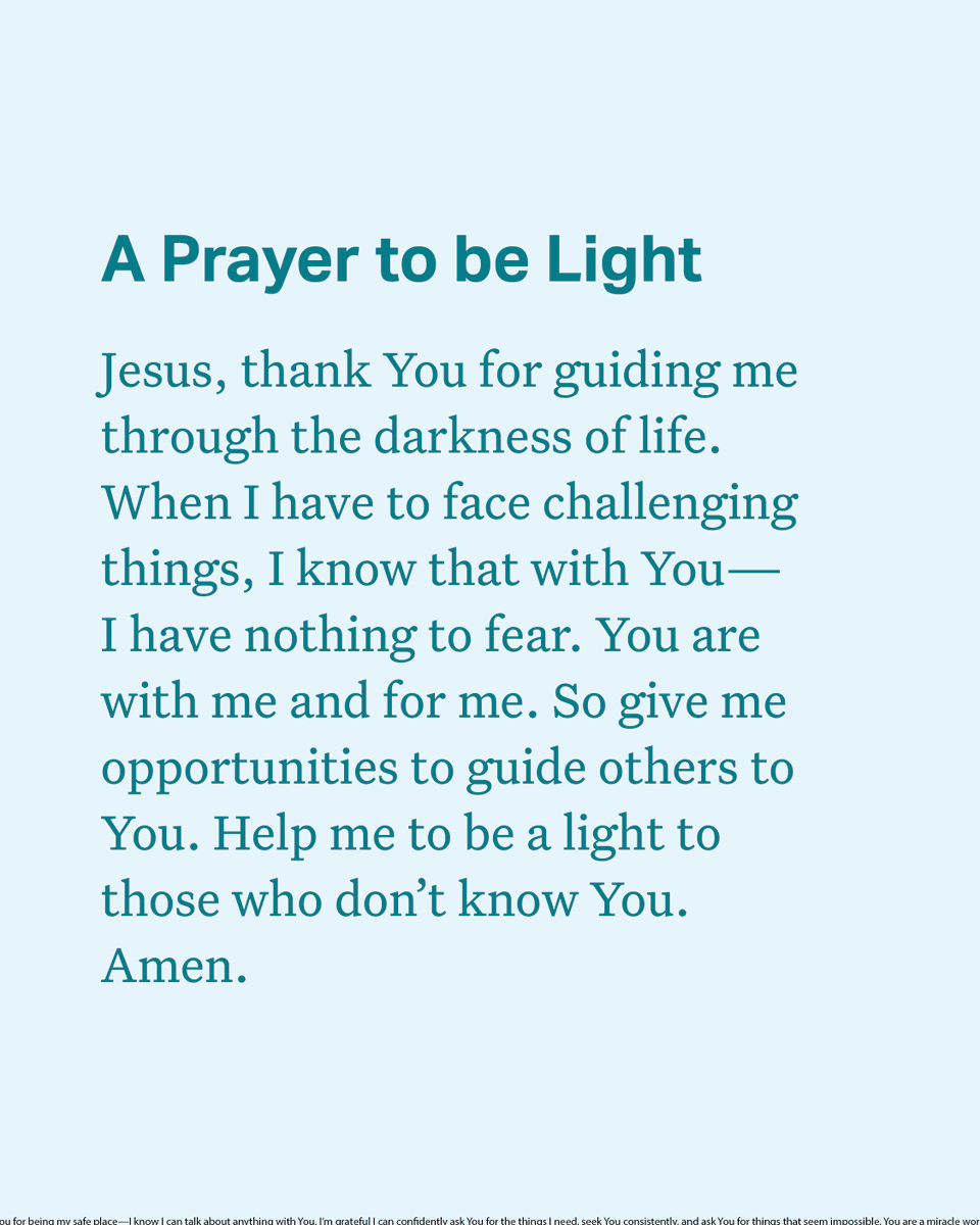 How can you be a light to others?