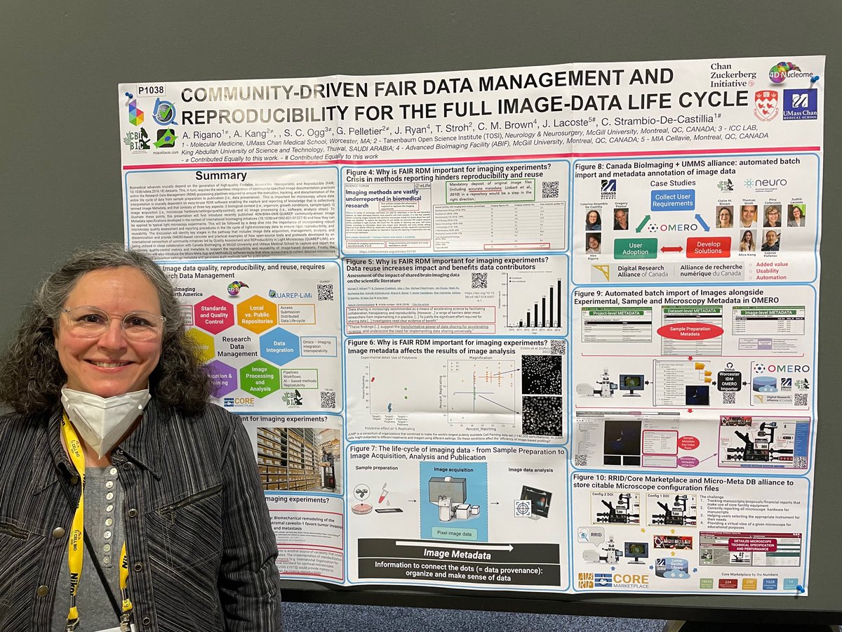 StrambioLab's tweet photo. I am so excited to be #CellBio2022 with @JLacoste2 Come to check out the work so many of us  @QuarepLimi @CanBioImage @BioimagingNA @McGillABIF are carrying out to improve reporting, #reproducibility and reuse and #FAIR value for #microscopy  

Poster boards B39 and B592 https://t.co/lbOuIrmhfL