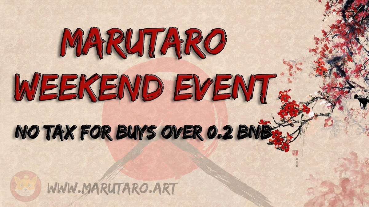 MarutaroBSC's tweet photo. 📢 Weekend event!

We go forward with the 0% tax event we usually do.
https://t.co/T4PwAJT6zg
Anyone who buys tokens worth over 0.2BNB will get their tax-deducted tokens back as airdrops. 🎁
#marutaroarmy #MarutaroBSC #NFT #NFTs #memeblockchain #UtilityNFT #cryptocurrency #Crypto https://t.co/aFDeoWttId