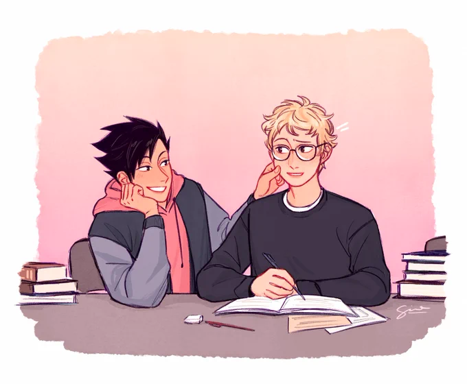study session  #クロ月 #krtsk  #ハイキュー #haikyuu 
