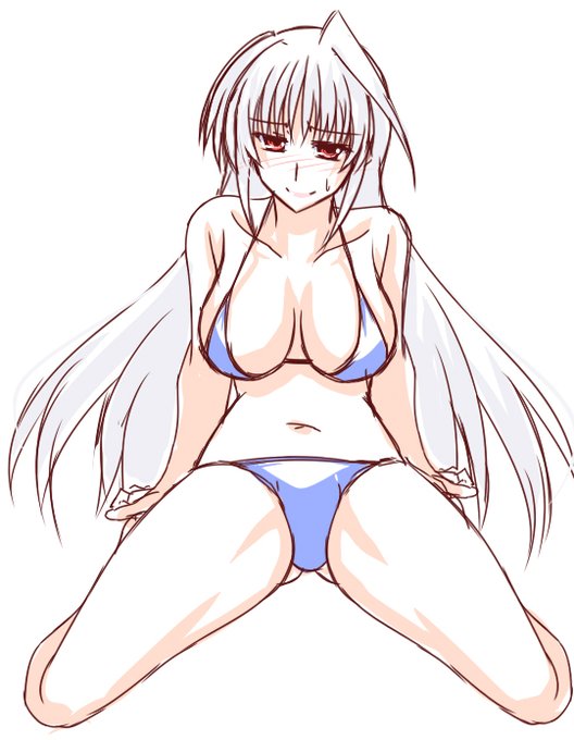 ビックリして尻もちついてしまったアインスさん水着落書き～ 