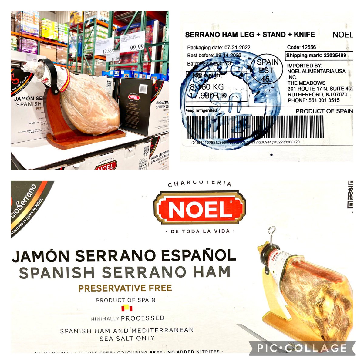 ToshioUeno's tweet photo. Hey LA peeps, Have you tried this Serrano Jamon sold at Costco? It’s $99.99; almost bought it but it is just too big for my wife & son.
#jamon #serranoham #costco #spain #spanishham https://t.co/DoLUT9jgcT