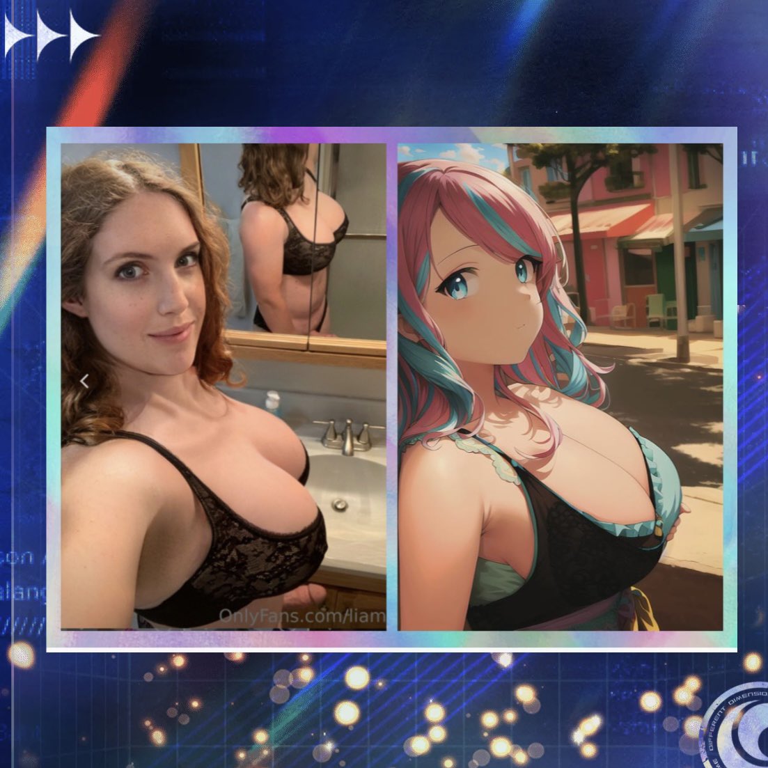 LiaMaxed's tweet photo. The ai anime version of me seems to be missing something. No matter what I tried I couldn’t get it to draw my girl cock #anime #ai #bigboobs #femboyhooters #bigdick #lingerie https://t.co/Nfut8uiFl3