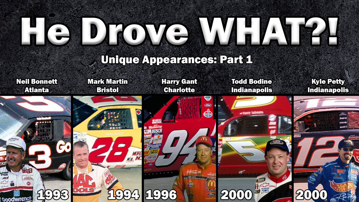 KeepIt35's tweet photo. 🚨New on YouTube!🚨

He Drove What?!
Unique Appearances: Part 1

Neil Bonnett for Dale Earnhardt
Mark Martin for Ernie Irvan
Harry Gant for Bill Elliott
Todd Bodine for Terry Labonte
Kyle Petty for Jeremy Mayfield

Watch and Subscribe Here:
https://t.co/XWOIV6phXd https://t.co/jNs5GJ6UL0