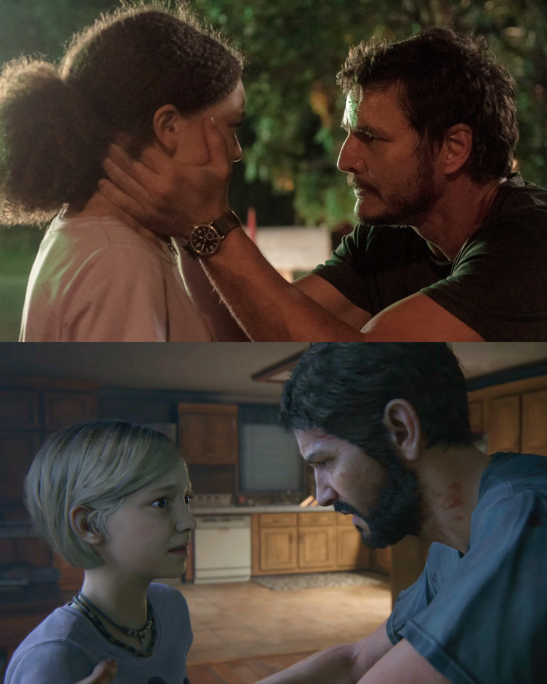 The Last of Us News on X: The Last of Us HBO vs Game Sarah (Nico Parker) &  Pedro Pascal (Joel)  / X