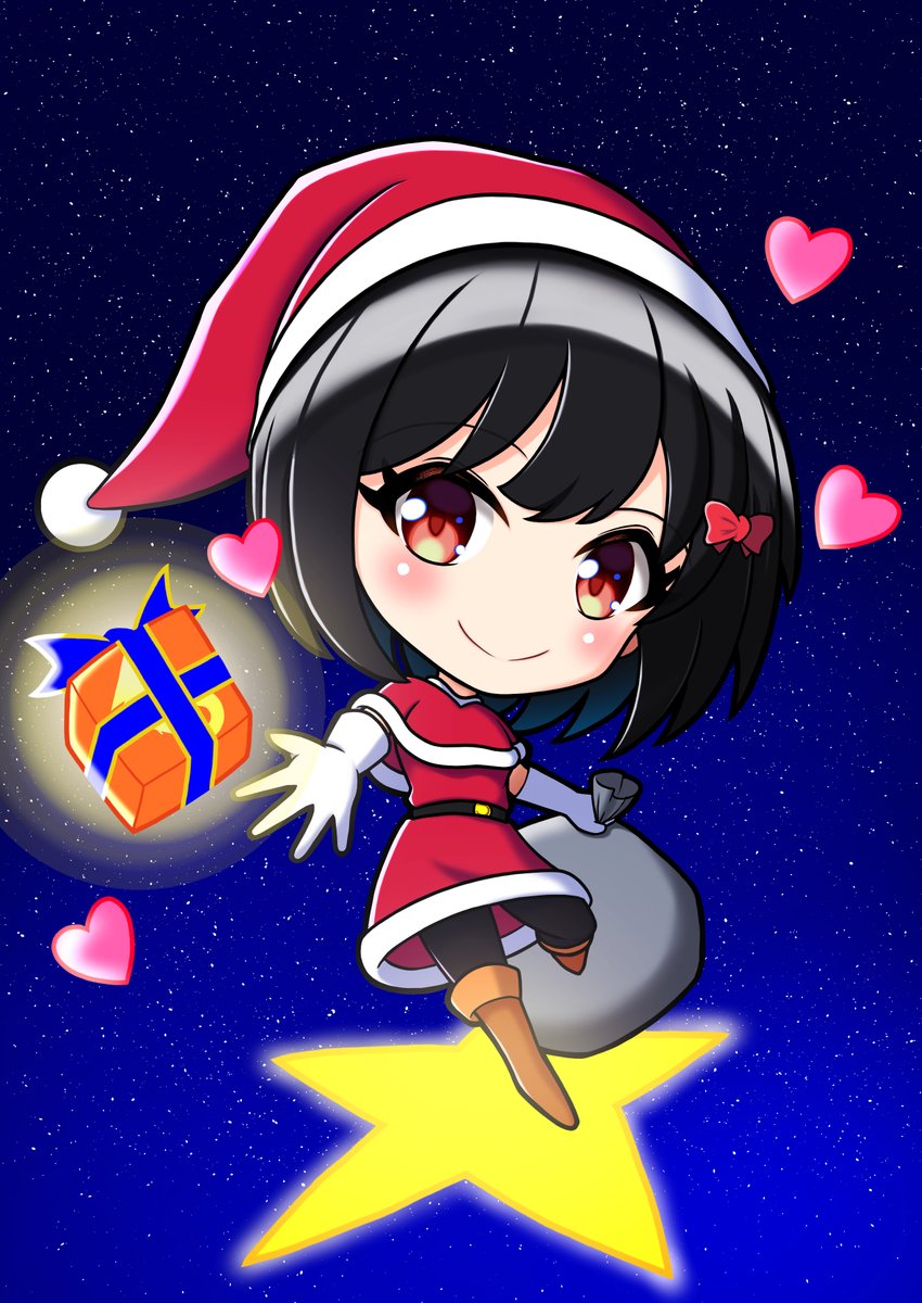 「おはようございます!(^^)!今週のぷちキャラは……久石奏今月はクリスマスなので」|葉月七夜のイラスト