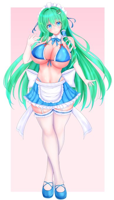 メイド水着早苗さん
#東方Project 