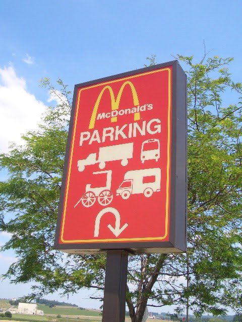 GoodKarmaSam's tweet photo. @LumpyTouch I grew up in sugarcreek Ohio, which is a small town that has a BUNCH of Amish people living there. The local McDonald's has a buggy on the outside. It also has some artwork made by a local artist that has a wooden train going through the landscape with McDonald's characters in it https://t.co/GFZOkuWf8o