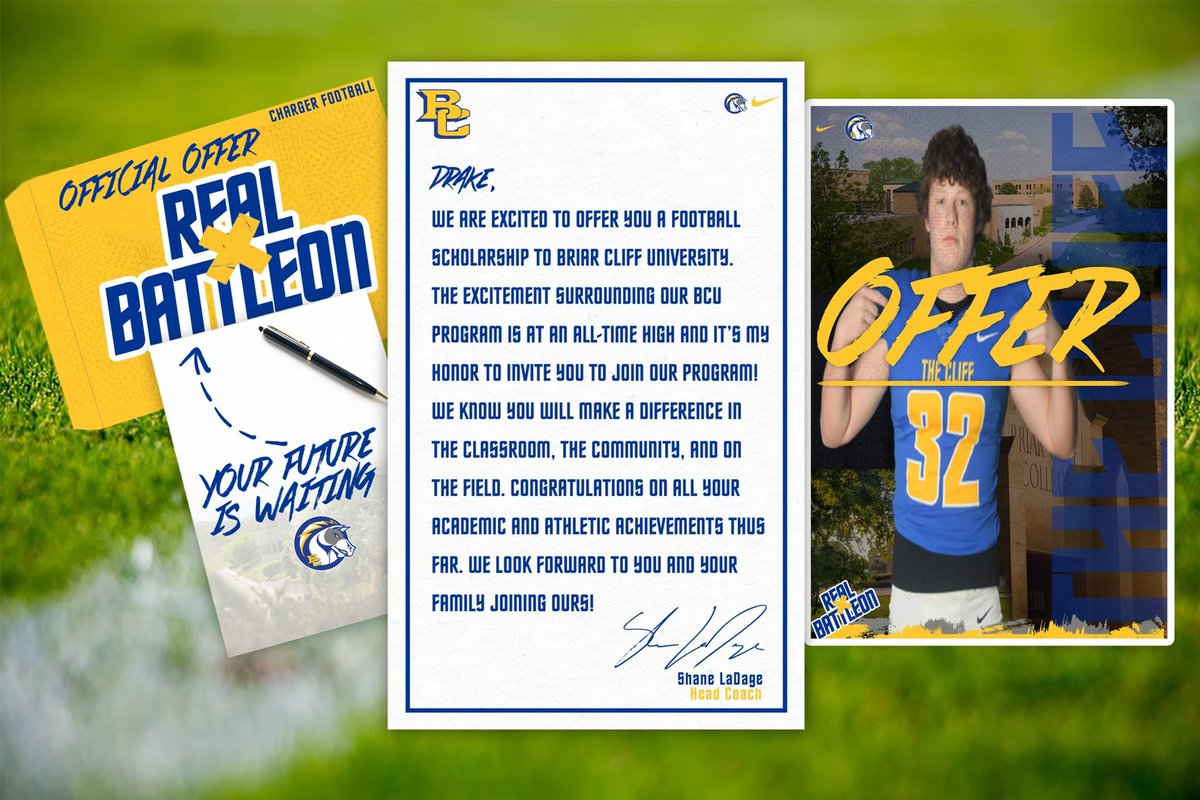 After a great visit, I’m beyond BLESSED to have received an offer from Briar Cliff University! Thank you <a href="/CoachKoziol/">Nathan Koziol</a> @Coach_Ney <a href="/CoachLaDage/">Shane LaDage</a> for the opportunity!