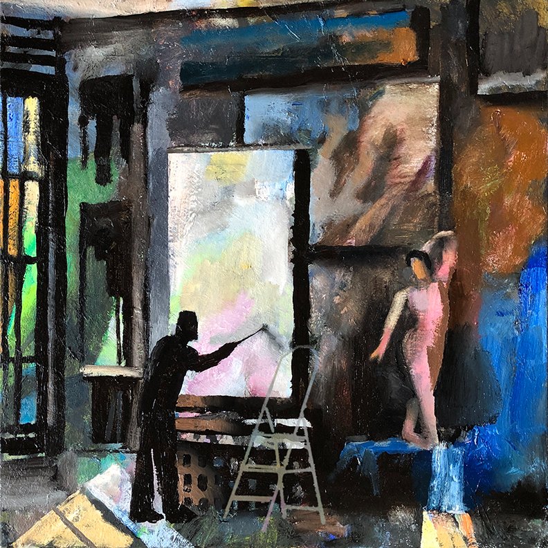 paintwithalexs's tweet photo. Painter & Model #art #painting #light #life #color #composition #pentimenti https://t.co/fMFFOqTgGs
